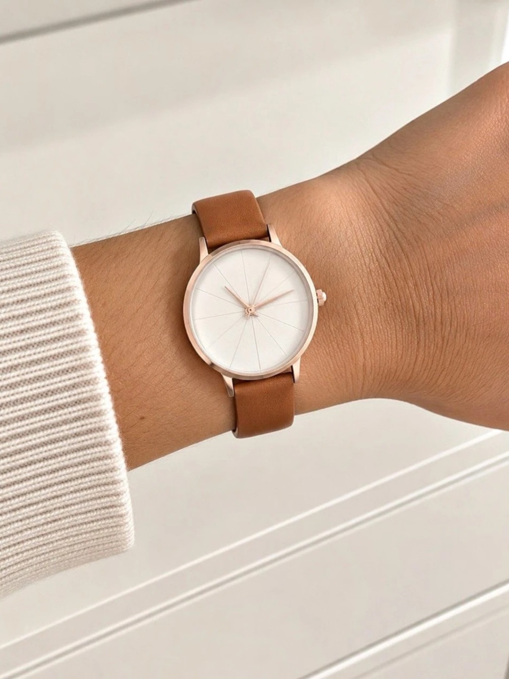 Brown Leather-Style Watch